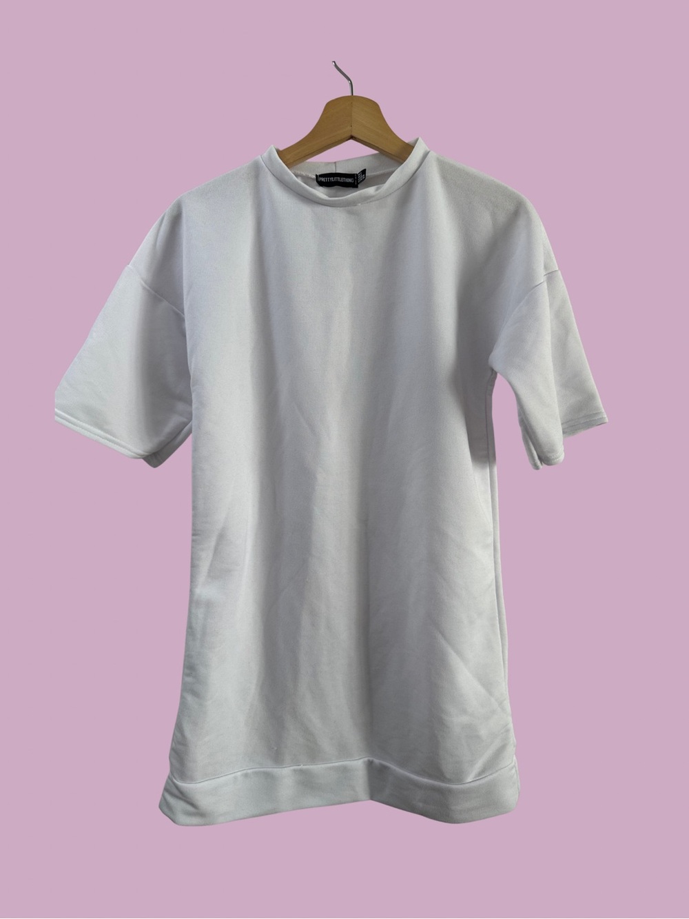 PRETTYLITTLETHING Thick Oversize Tee or Mini Dress SIZE US 4 UK 8 SMALL Round